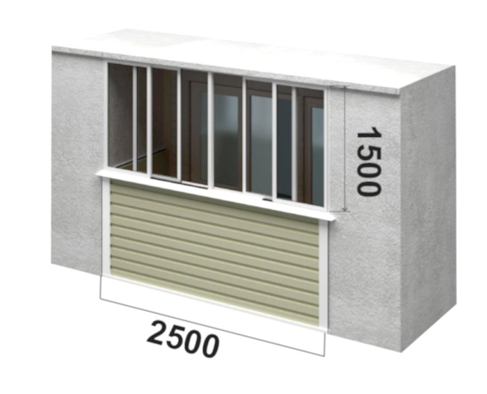 Пластиковое теплое остекление 2500x1500