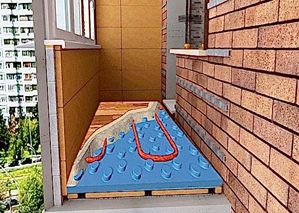 дополнительно утепленная лоджия с помощью водяного пола