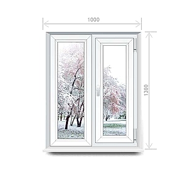 двухстворчатое окно 1000*1500 Veka