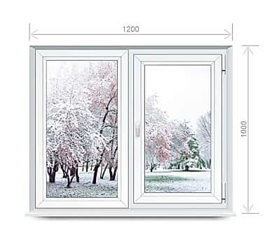 двухстворчатое окно 1200*900 Veka
