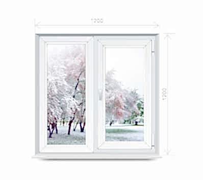 двухстворчатое окно 1200*1200 Veka