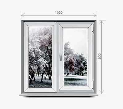 двухстворчатое окно 1500*1500 Veka