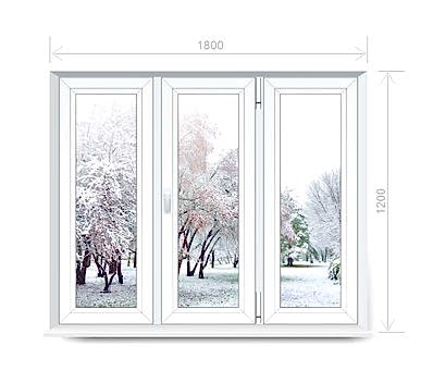 трехстворчатое окно 1800*1200 Veka