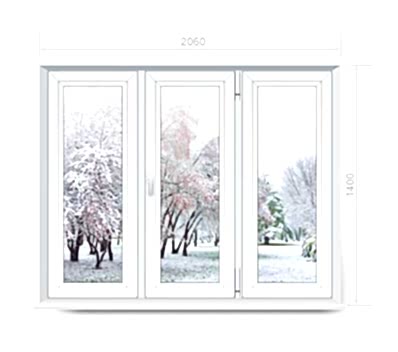 трехстворчатое окно 2060*1400 Veka