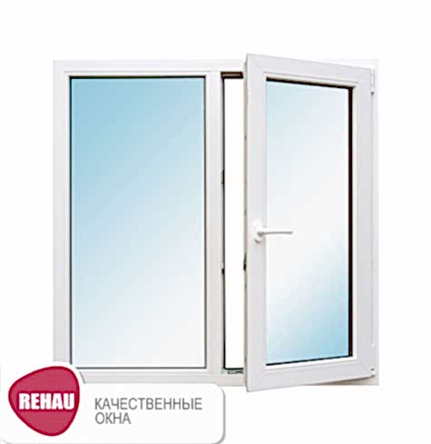 Окно REHAU со створкой, 1130х1100 мм