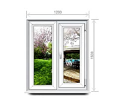 Двухстворчатое окно 1200x1500