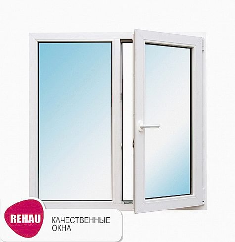 Окно REHAU со створкой, 1200х1200 мм